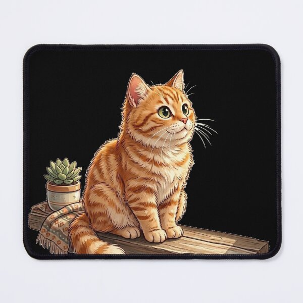 Item preview, Cute Orange Tabby Cat on Wooden Windowsill Illustration designed and sold by Wild Horizon Studio.