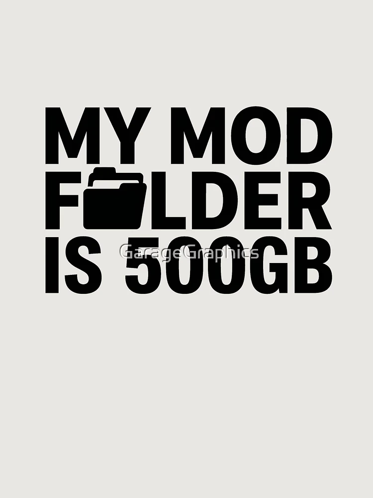 Thumbnail 6 of 6, Premium Oversized Hoodie, Mod Folder Hoarder - Sim Racing Humor designed and sold by GarageGraphics.