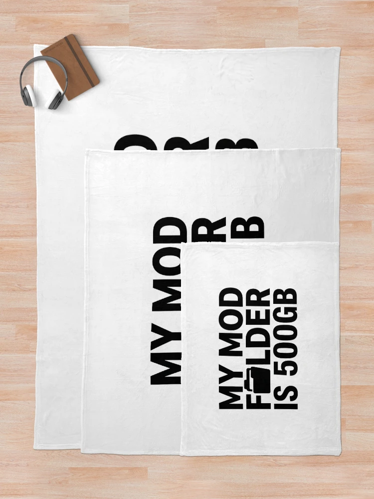 Thumbnail 5 of 6, Throw Blanket, Mod Folder Hoarder - Sim Racing Humor designed and sold by GarageGraphics.