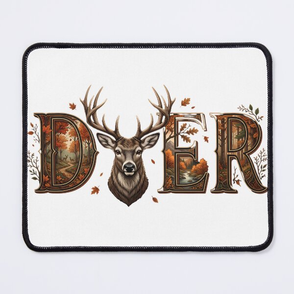 Item preview, DEER Wildlife Typography Autumn Forest Nature Animal Wall Art designed and sold by Presshue.