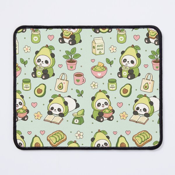 Item preview, Cute Avocado Panda Kawaii Pattern designed and sold by Soft Berry Studio.