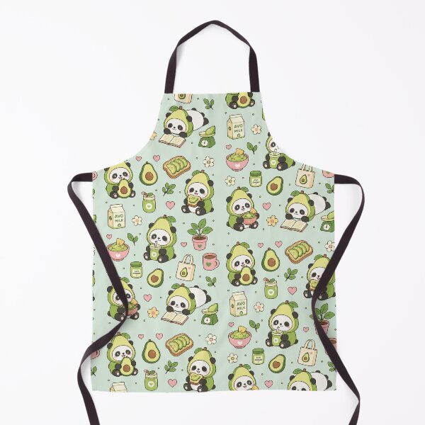 Item preview, Cute Avocado Panda Kawaii Pattern designed and sold by Soft Berry Studio.