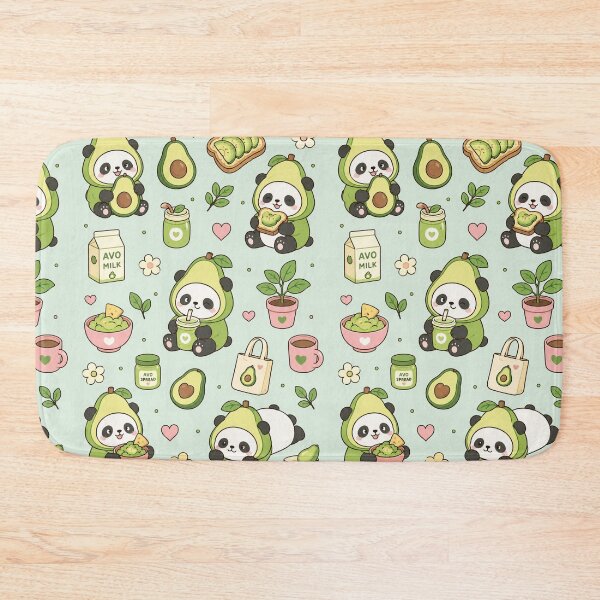 Item preview, Cute Avocado Panda Kawaii Pattern designed and sold by Soft Berry Studio.