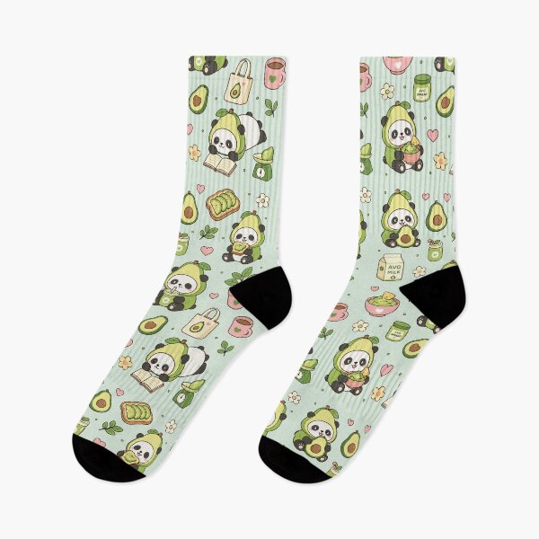 Item preview, Cute Avocado Panda Kawaii Pattern designed and sold by Soft Berry Studio.
