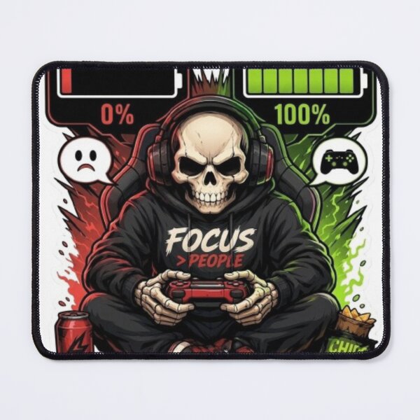 Item preview, Social Battery 0 Gaming Battery 100 Gamer Skull Meme designed and sold by Northern Glow Art.