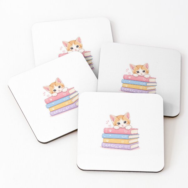 Item preview, Sparkly Pastel Cat and Books Sticker | Cute Nerd designed and sold by the-cute-nerd.