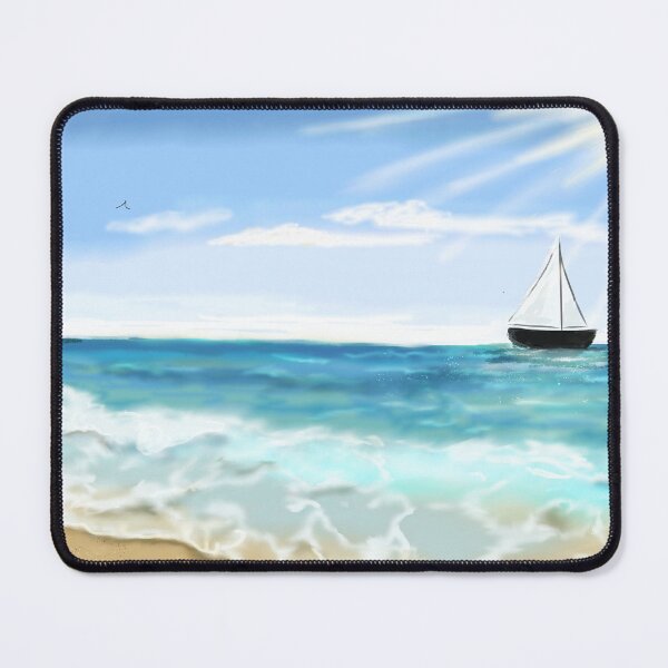 Item preview, Sunlit Serenity – Tropical Seascape Digital Painting designed and sold by hopenoli_art.
