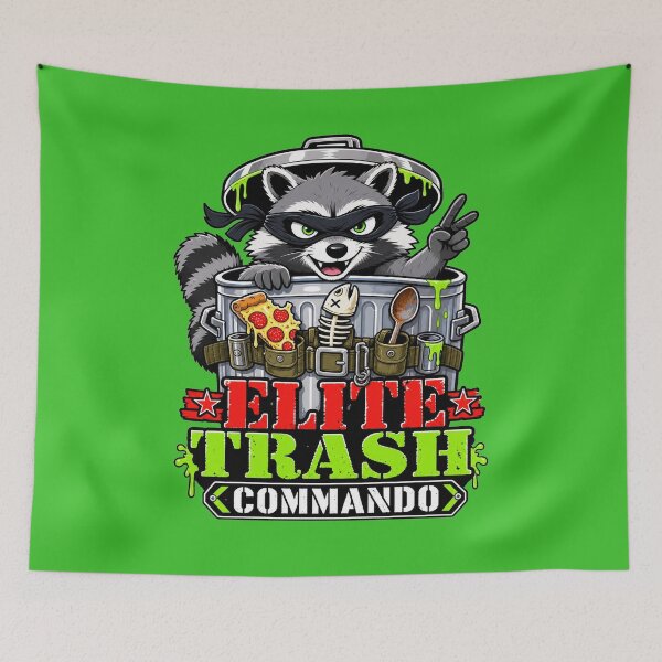 Item preview, Elite Trash Commando – Funny Raccoon Garbage Utility Belt Art designed and sold by puzzell.