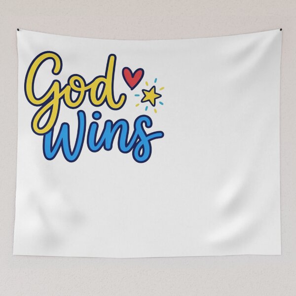 Item preview, God Wins Christian Faith Victory Believer Design designed and sold by JMDesignHub.