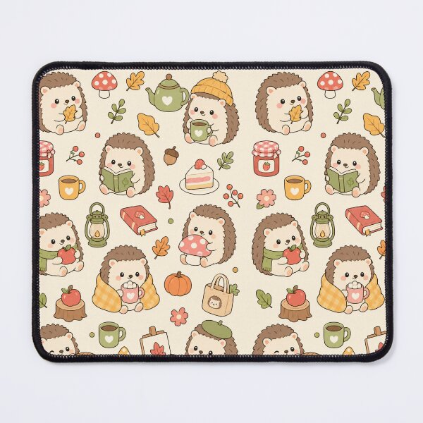 Item preview, Cute Autumn Hedgehog Kawaii Pattern designed and sold by Soft Berry Studio.