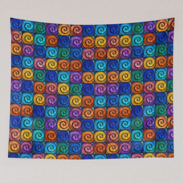 Item preview, Hypnotic Stained Glass Spiral Grid designed and sold by Dresut.