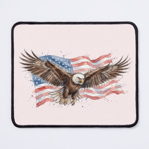 Item preview, Majestic Flying Bald Eagle American Flag-USA 250 Art designed and sold by BreezifyDesignStudio.