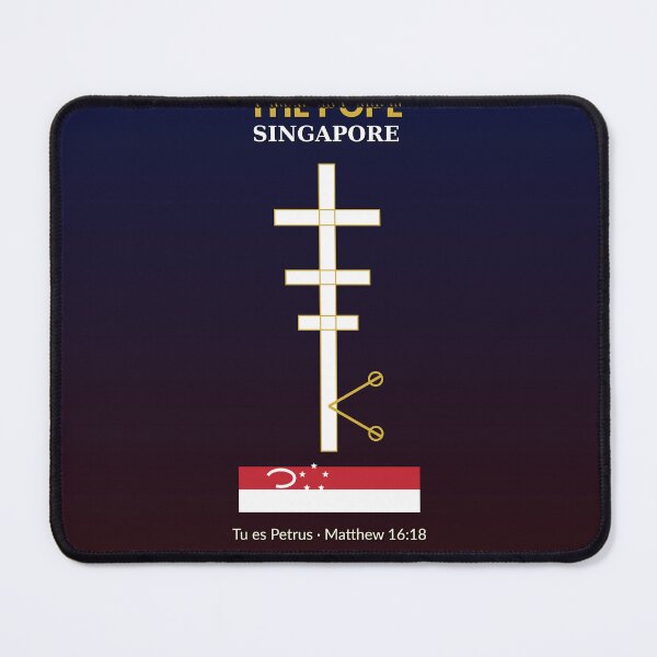Item preview, Pray for the Pope Singapore — Papal Cross Singapore Flag Colors designed and sold by BenedictTArt.