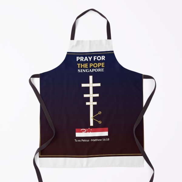 Item preview, Pray for the Pope Singapore — Papal Cross Singapore Flag Colors designed and sold by BenedictTArt.