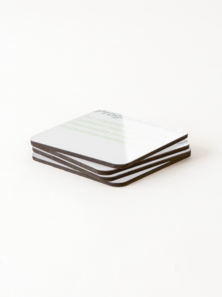 Thumbnail 4 of 5, Coasters (Set of 4), Programmer Definition Caffeine Bug Code Humor designed and sold by Samuru.