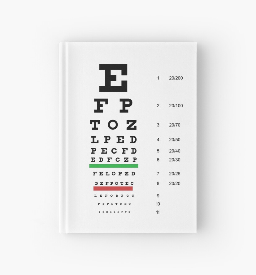 Snellen Chart Sehtafel Notizbuch Von Tomsredbubble Redbubble