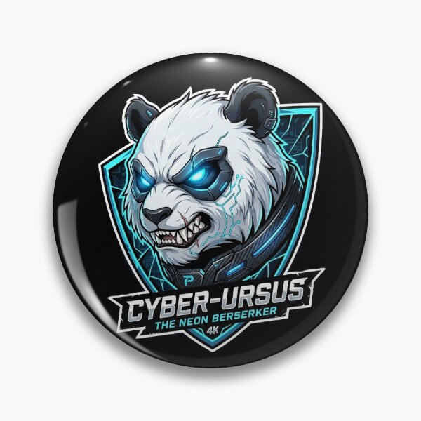 Item preview, Fierce Cyberpunk Panda Neon Berserker Gaming Mascot designed and sold by Munib320.