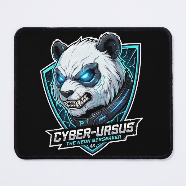 Item preview, Fierce Cyberpunk Panda Neon Berserker Gaming Mascot designed and sold by Munib320.