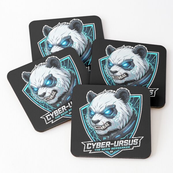 Item preview, Fierce Cyberpunk Panda Neon Berserker Gaming Mascot designed and sold by Munib302.