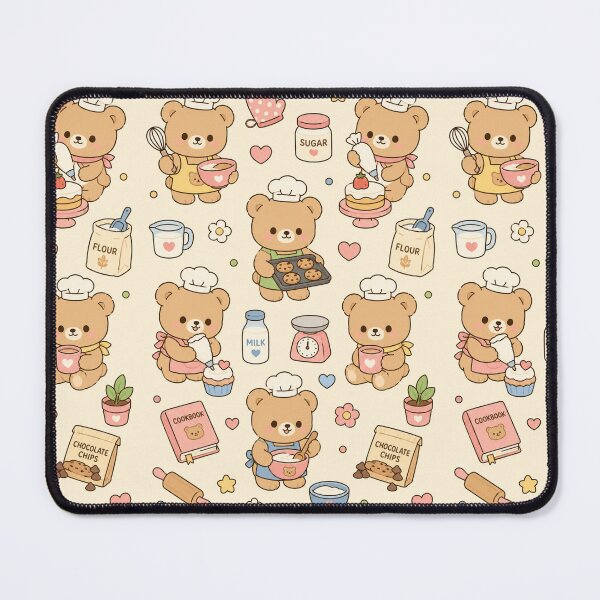 Item preview, Cute Baking Bear Kawaii Pattern designed and sold by Soft Berry Studio.