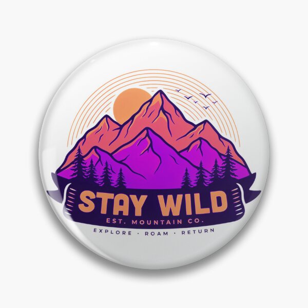 Item preview, Stay Wild Mountain Graphic  Retro Outdoor T-Shirt Design designed and sold by Gabe1983.