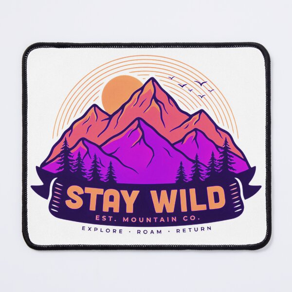 Item preview, Stay Wild Mountain Graphic Retro Outdoor T-Shirt Design designed and sold by Gabe1983.