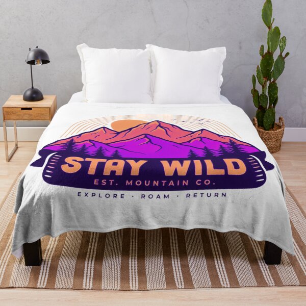 Item preview, Stay Wild Mountain Graphic Retro Outdoor T-Shirt Design designed and sold by Gabe1983.
