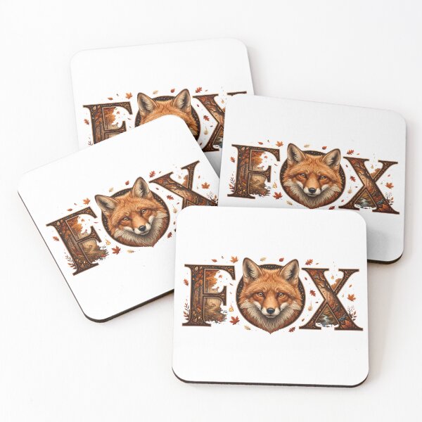 Item preview, FOX Wildlife Typography Autumn Forest Nature Animal Wall Art designed and sold by Presshue.