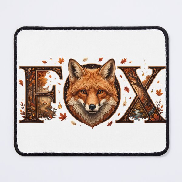 Item preview, FOX Wildlife Typography Autumn Forest Nature Animal Wall Art designed and sold by Presshue.