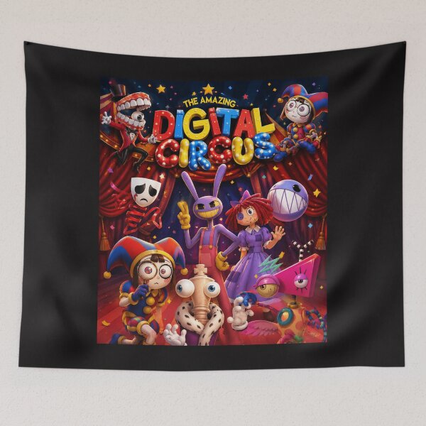 Item preview, Whimsical Digital Circus Adventure Poster | Surreal Carnival Characters Art designed and sold by MedRoh.