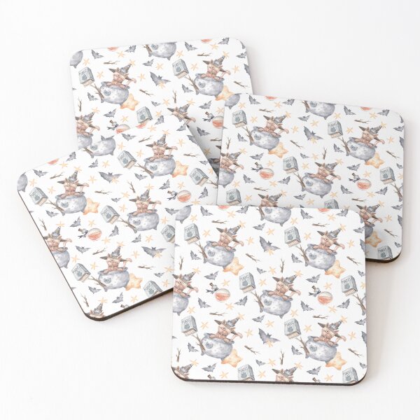 Item preview, Cute Halloween Cat Watercolor Seamless Pattern designed and sold by White Rabbit Design .