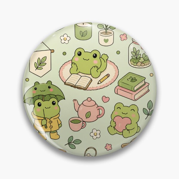 Item preview, Cute Reading Frog Kawaii Pattern designed and sold by Soft Berry Studio.