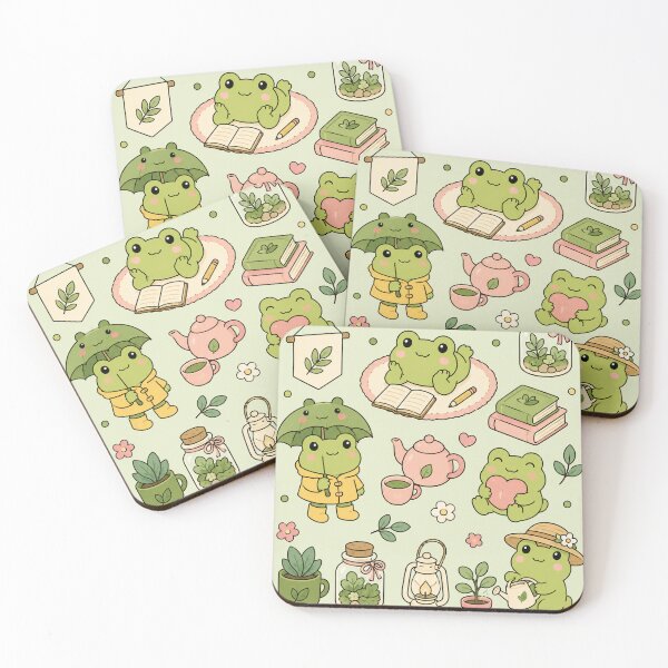 Item preview, Cute Reading Frog Kawaii Pattern designed and sold by Soft Berry Studio.