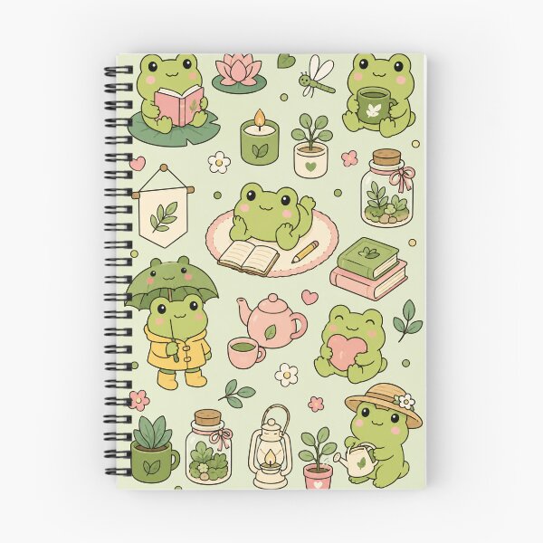 Item preview, Cute Reading Frog Kawaii Pattern designed and sold by Soft Berry Studio.