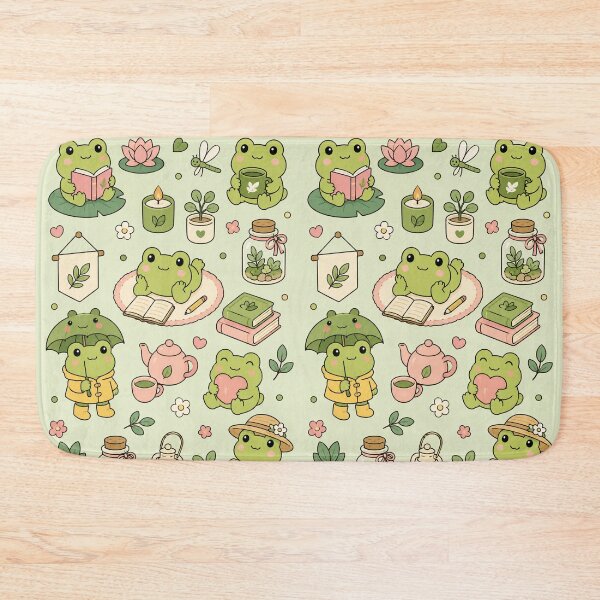 Item preview, Cute Reading Frog Kawaii Pattern designed and sold by Soft Berry Studio.