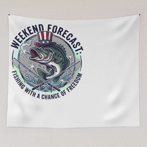 Item preview, Weekend Forecast Fishing Chance of Freedom Bass designed and sold by JMDesignHub.