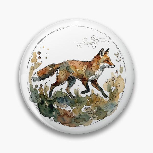 Item preview, Red Fox in a Field Watercolor designed and sold by Wild Creative Art.