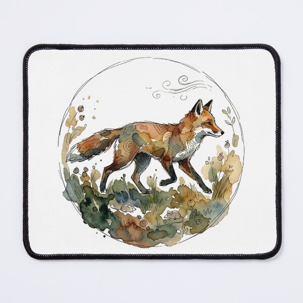 Item preview, Red Fox in a Field Watercolor designed and sold by Wild Creative Art.