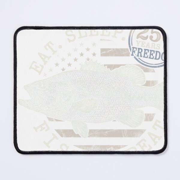 Item preview, Eat Sleep Fish Repeat Bass Fishing Freedom Angler designed and sold by JMDesignHub.