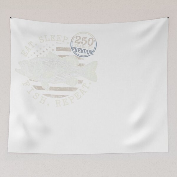Item preview, Eat Sleep Fish Repeat Bass Fishing Freedom Angler designed and sold by JMDesignHub.