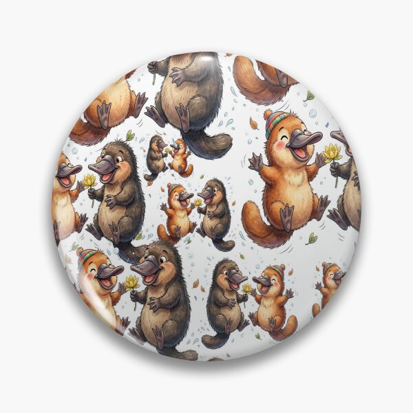 Item preview, Happy Platypus Friends Pattern – Cute Animal Repeat Design designed and sold by mikemuchu.