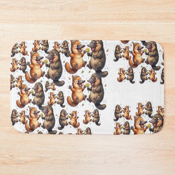 Item preview, Happy Platypus Friends Pattern – Cute Animal Repeat Design designed and sold by mikemuchu.