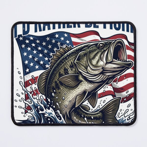 Item preview, I'd Rather Be Fishing Fourth of July Bass Flag designed and sold by JMDesignHub.