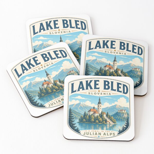 Item preview, Lake Bled Slovenia vintage travel emblem designed and sold by pod24.
