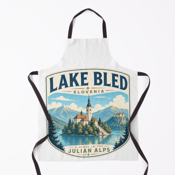 Item preview, Lake Bled Slovenia vintage travel emblem designed and sold by pod24.