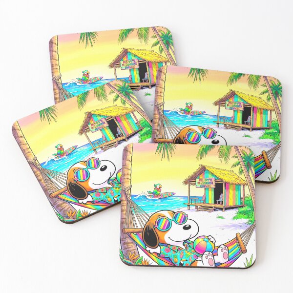 Item preview, Cute Beagle Puppy Hammock Beach Sticker – Tropical Paradise Dog designed and sold by ExploreAura Studio.