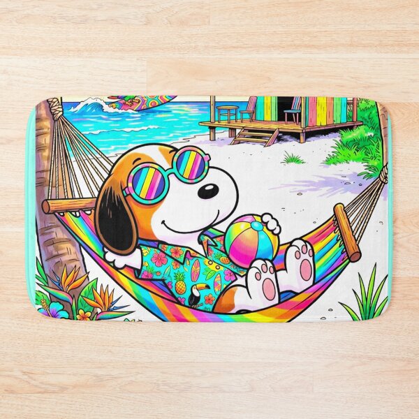 Item preview, Cute Beagle Puppy Hammock Beach Sticker – Tropical Paradise Dog designed and sold by ExploreAura Studio.