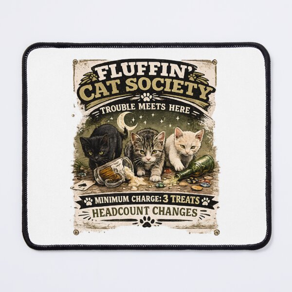 Item preview, Fluffin' Cat Society Vintage Cat Lover Shirt | Funny Kitten Trouble Meets Here Retro Cat Design designed and sold by Backyard Patrol Cat.