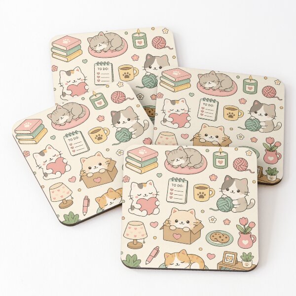 Item preview, Cozy Reading Cats Kawaii Pattern Cool designed and sold by Soft Berry Studio.