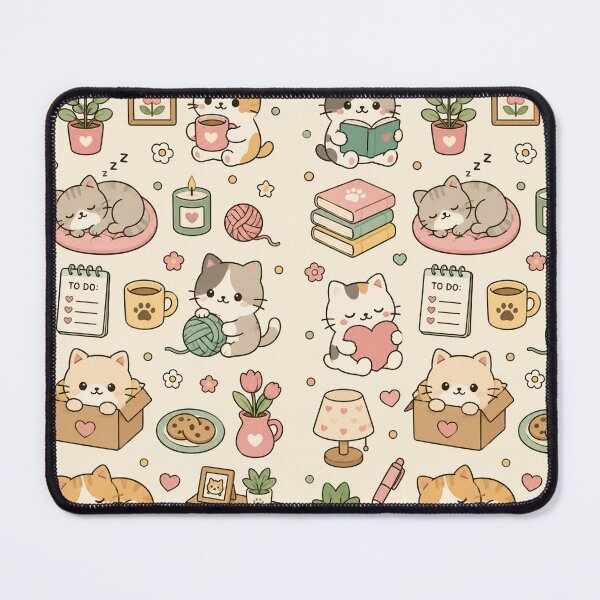 Item preview, Cozy Reading Cats Kawaii Pattern Cool designed and sold by Soft Berry Studio.
